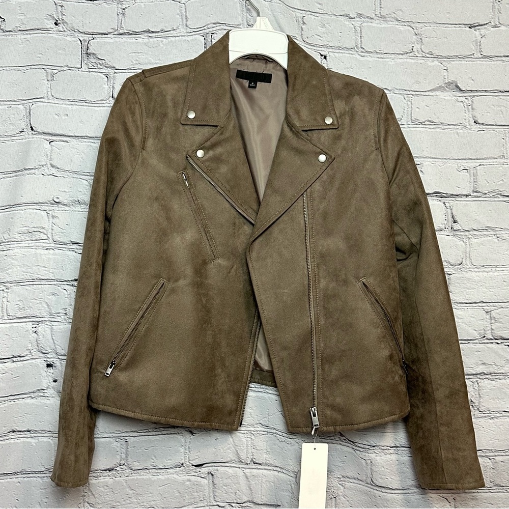 NWT Uniqlo Suede Moto Jacket - Picture 5 of 11